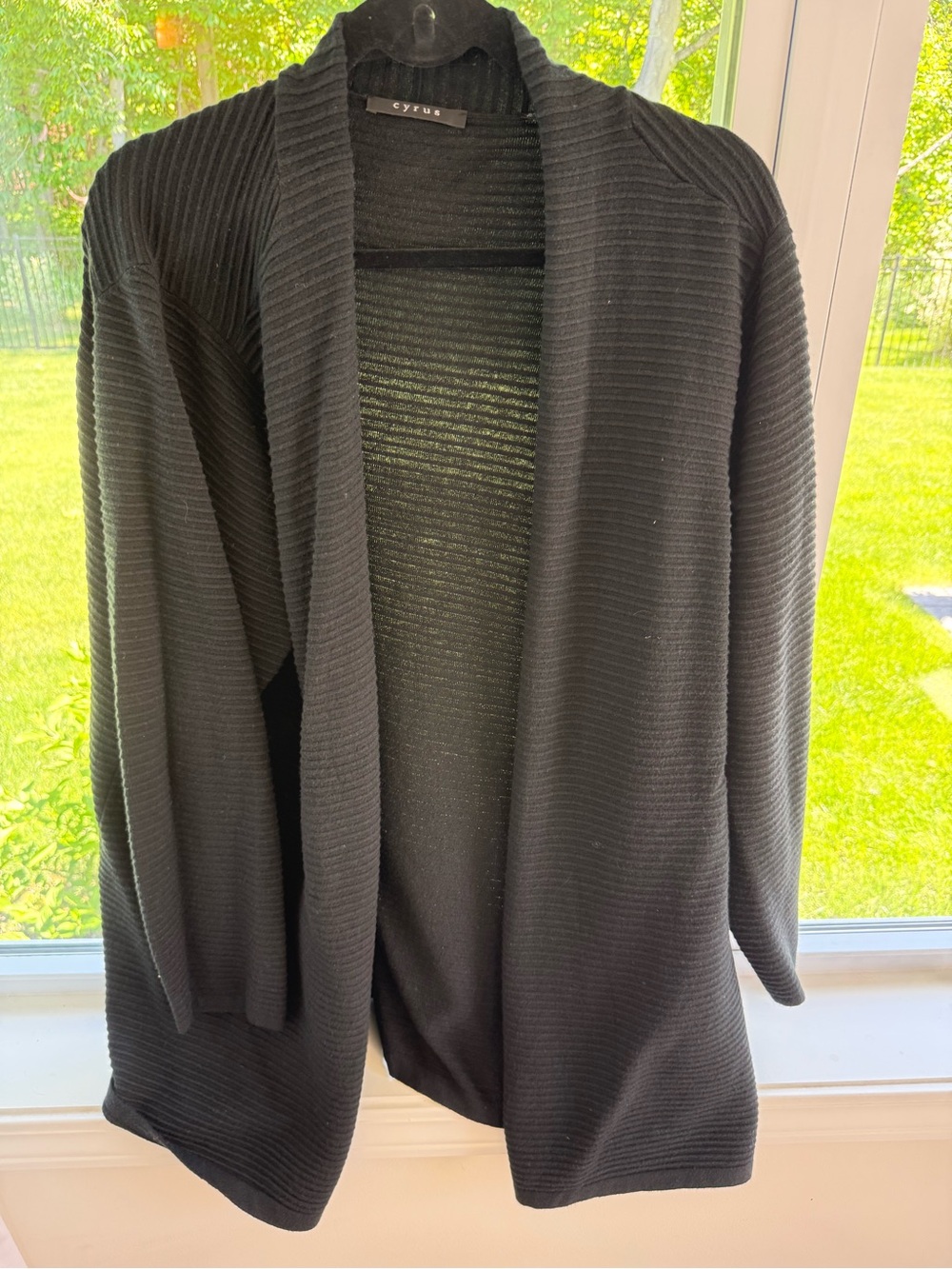 Cyrus Black Ribbed Open Cardigan